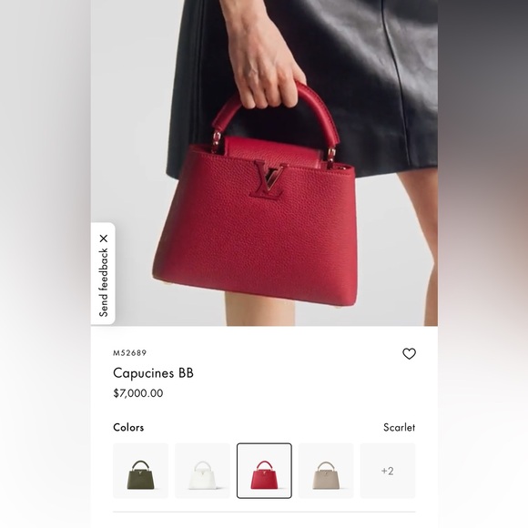 Louis Vuitton Taurillon Capucines BB Rubis - Picture 5 of 9